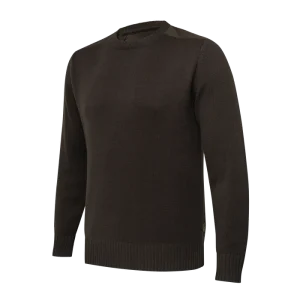BERETTA WILTON CREW NECK TECH SWEATER BROWN BARK & MOSS