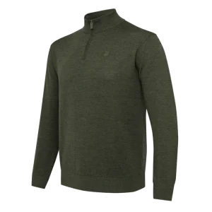 BERETTA MERINO HALF ZIP SWEATER GREEN MOSS