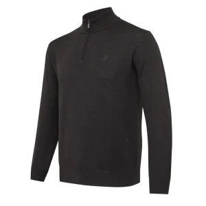 BERETTA MERINO HALF ZIP SWEATER BROWN BARK